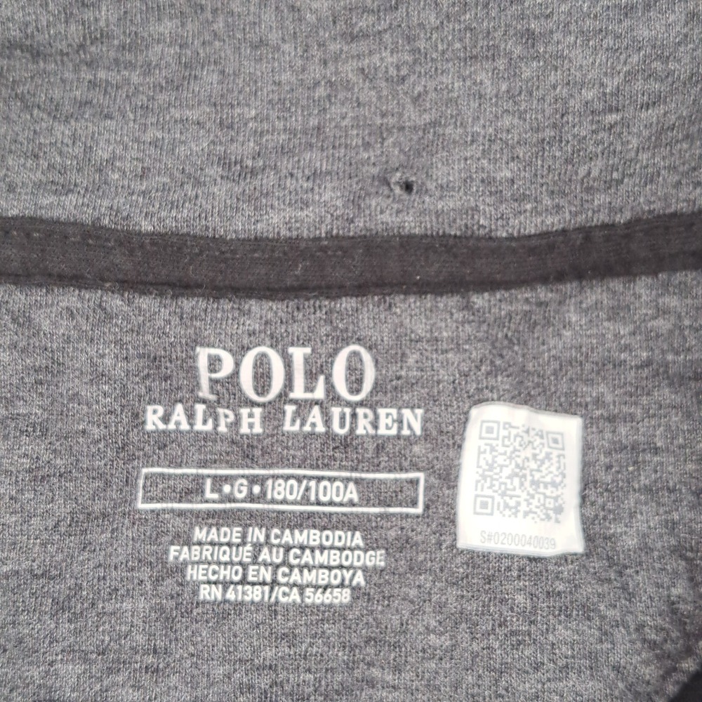 Polo Ralph Lauren 1/4 Zip Pullover Mens Large Cotton Viscose Black Solid Logo - Picture 4 of 9